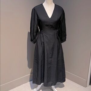 COS Black V-Neck Dress W/ Pockets, Size 6